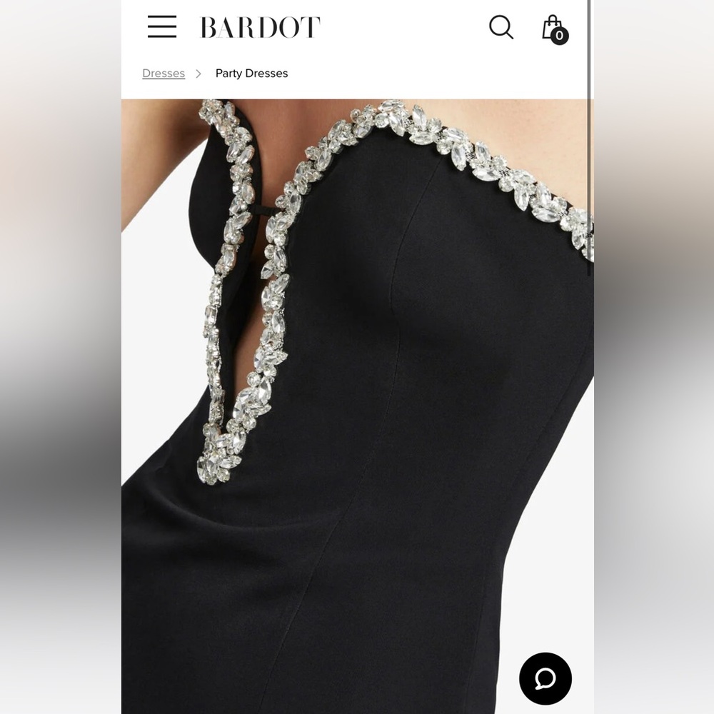 Bardot Eleni Diamante Midi Dress In Black size 2